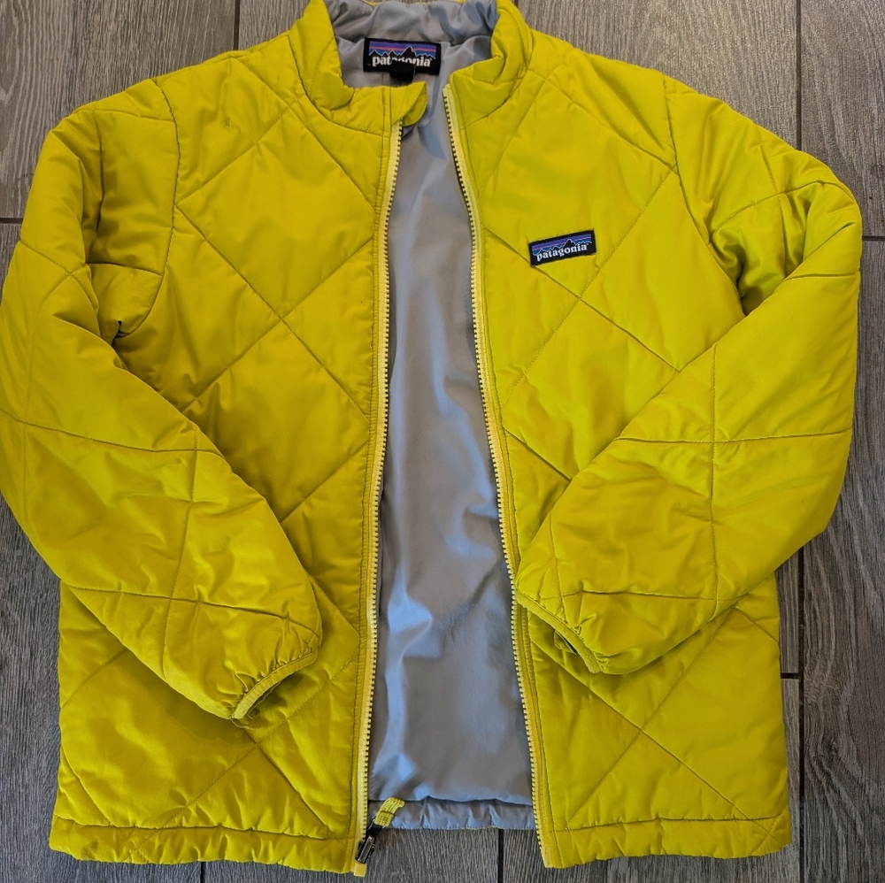 Patagonia Yellow Quilted Puff Jacket Boys 10